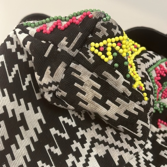 Big Buddha Multicolor Patterned beaded Tote zipper Bag preowned - Picture 14 of 14